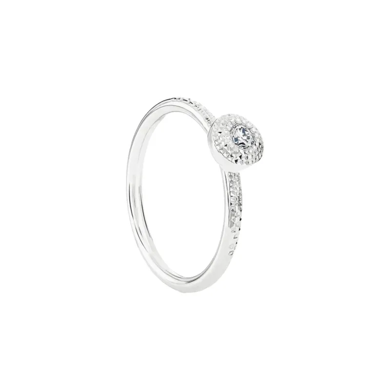 De Beers 18K White Gold, Diamond Rings Unisex Silver-1