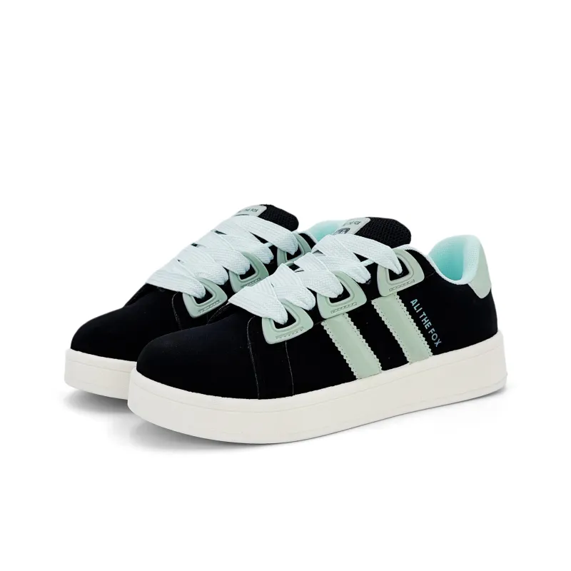 ALI THE FOX Skateboard Shoes Women's Low Top Black Pink/Black Green-8