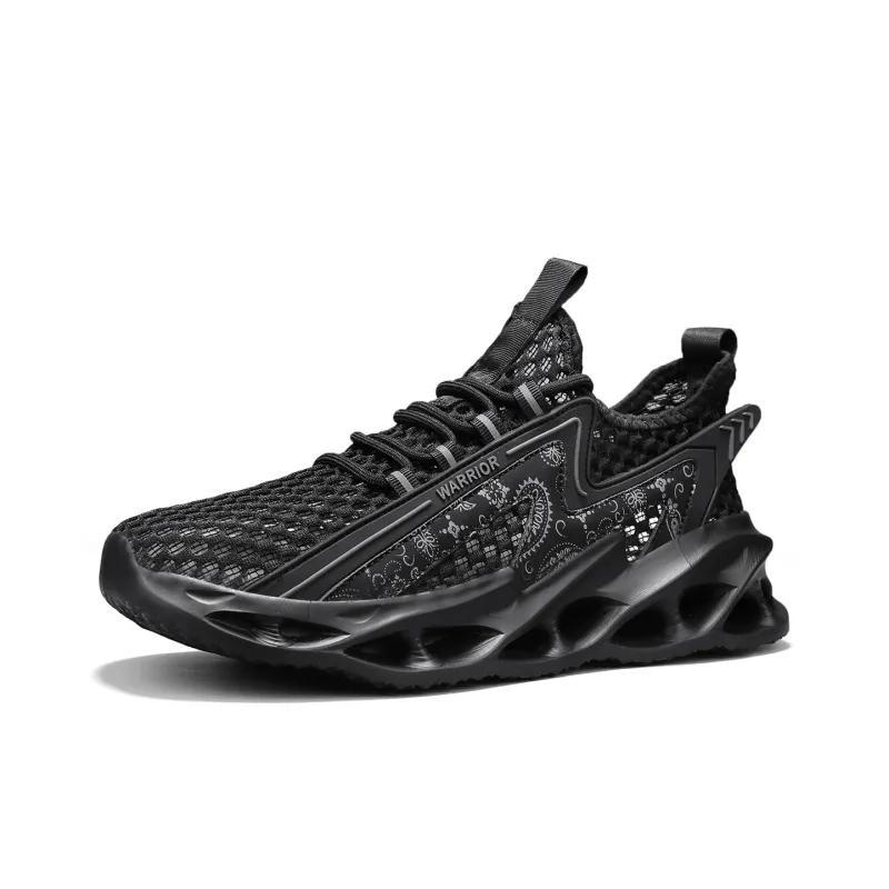 WARRIOR Running Shoes Men Low Top Black-2