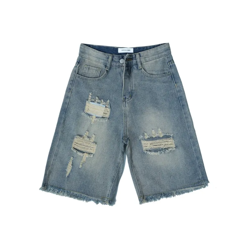 7 SEVFUN Denim Shorts Women's Vintage Blue-5
