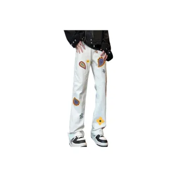 POLAR BEAR Youth Trendy Couple's Classic Comfortable Bootcut Mid Rise Slimming Solid Color Jeans Unisex