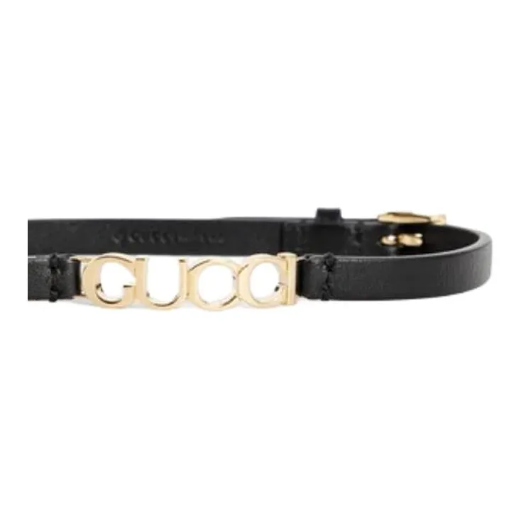 GUCCI Lambskin Necklaces Unisex Black-2