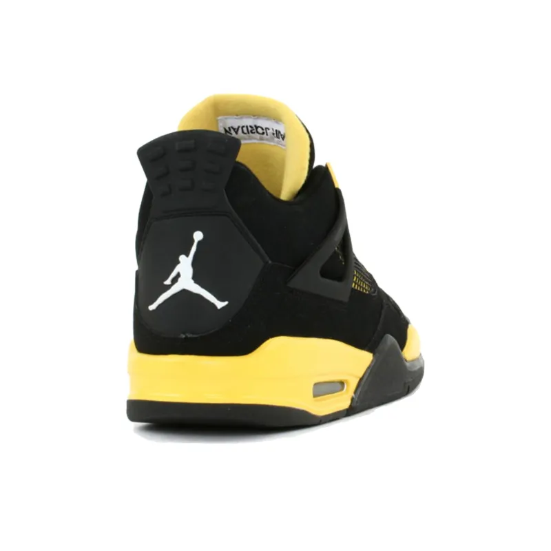 Jordan Air Jordan 4 Abrasion Resistant Low Top Vintage Basketball Shoes Unisex Black-3