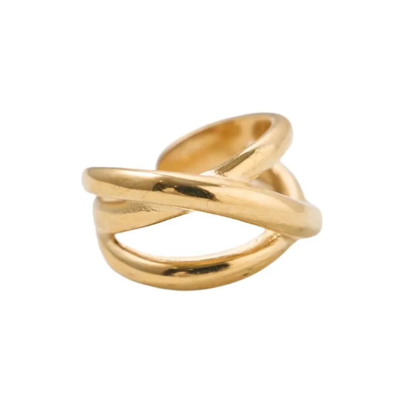 FREAK'S STORE Stainless Steel With 10K Gold Plating Rings Unisex Gold-1