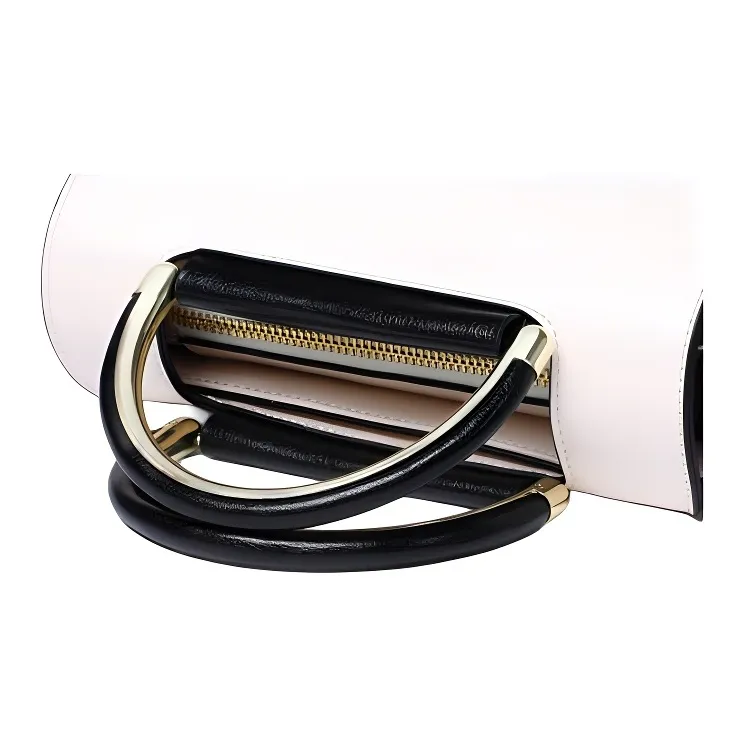 Bullrun Cow Leather Handbag Women's Black & White-5