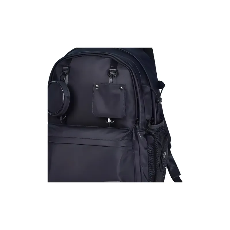 Hush Puppies Fabric Backpack Large Size Men's Black-1