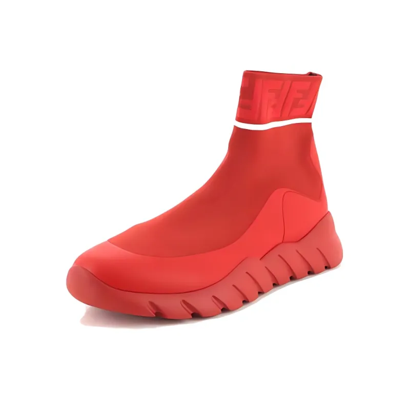 FENDI Tech Fabric High Top Red-2