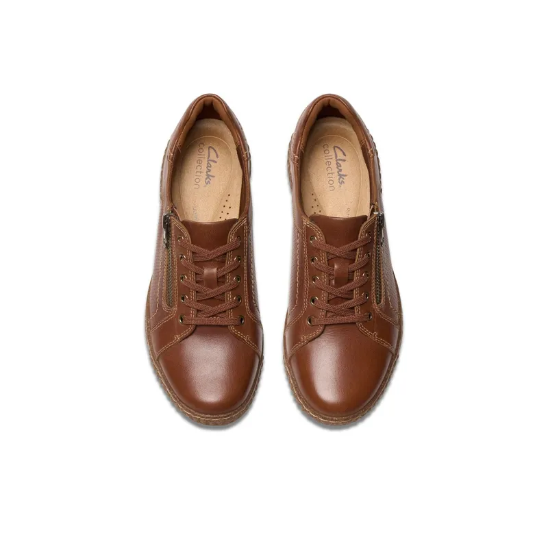 Clarks Anti Slip Wear Resistant Low Top Casual Shoes Women's Brown-4