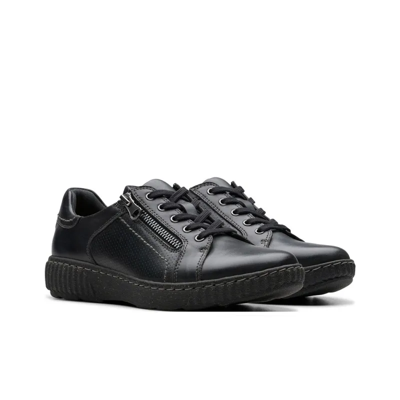 Clarks Anti Slip Wear Resistant Low Top Casual Shoes Women's Black-3
