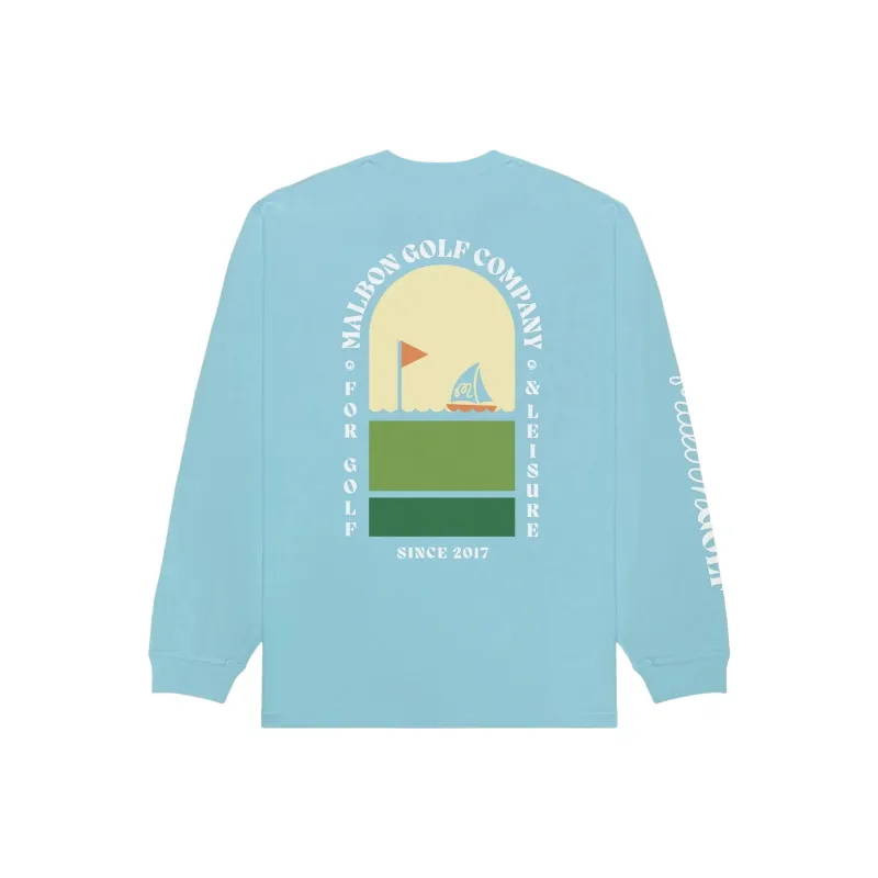 Malbon Golf T Shirt Men's Light Blue-1