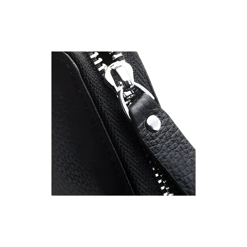 CARTELO Top Grain Cow Leather Multiple Card Slots Clutch Wallet Unisex Black/Coffee-1