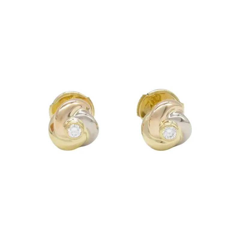 Cartier 2010s 18K Gold Trinity Diamond Earrings-2