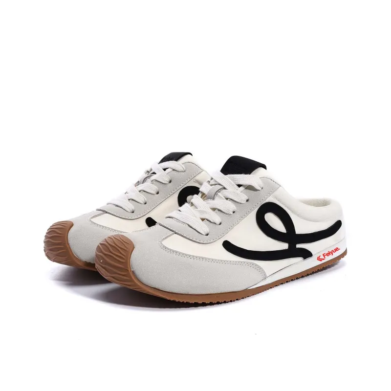Feiyue Abrasion Resistant Quick Dry Closed Toe Slippers Women's White Red-6