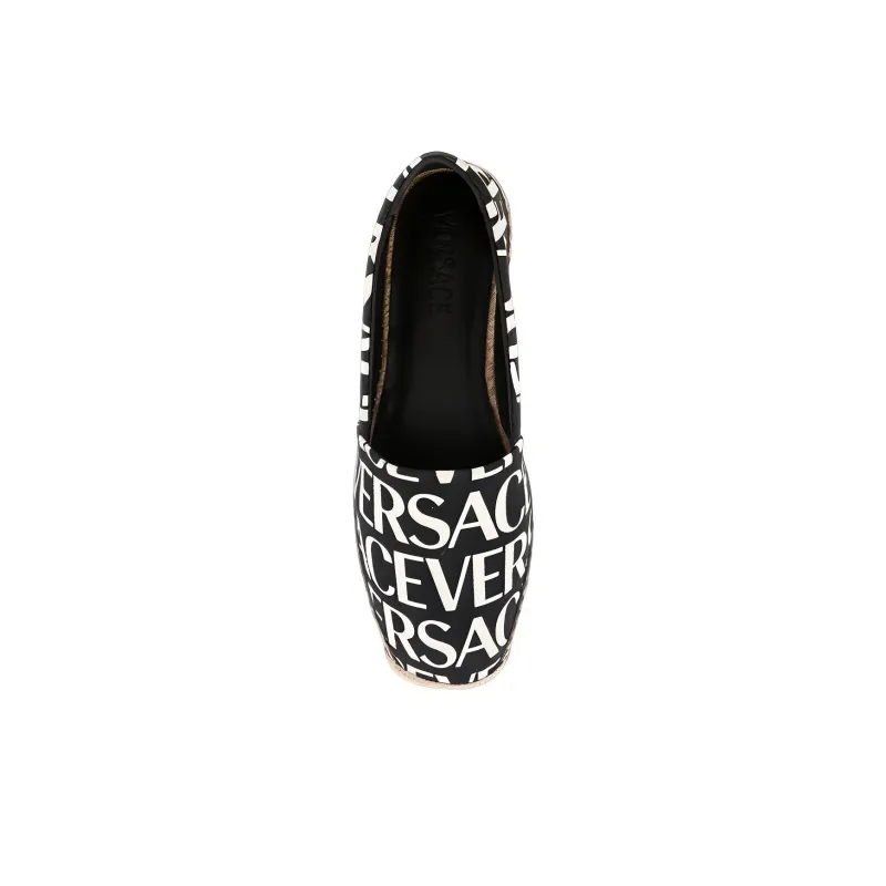 VERSACE All-over Logo Print Espadrilles-2