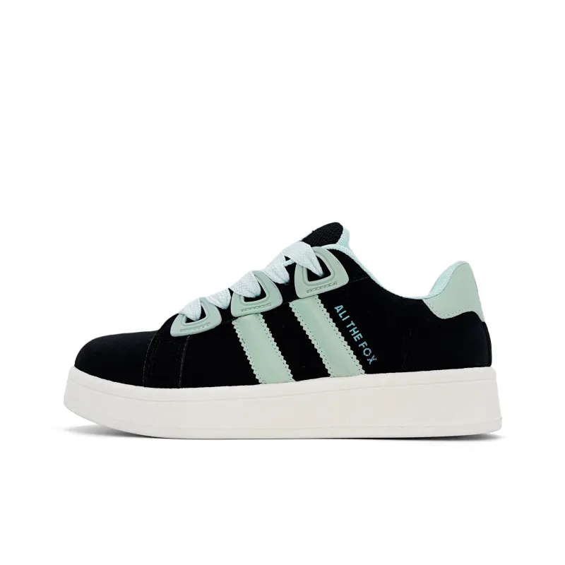 ALI THE FOX Skateboard Shoes Women's Low Top Black Pink/Black Green-7