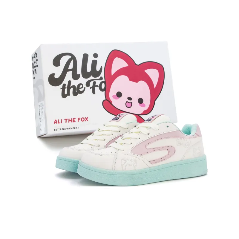 ALI THE FOX Skateboard Shoes Women's Low Top Mint Green-1
