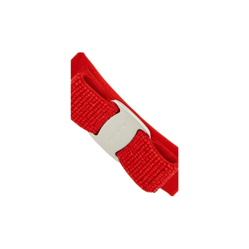 FERRAGAMO Cotton Hair Clips Women's Red-1