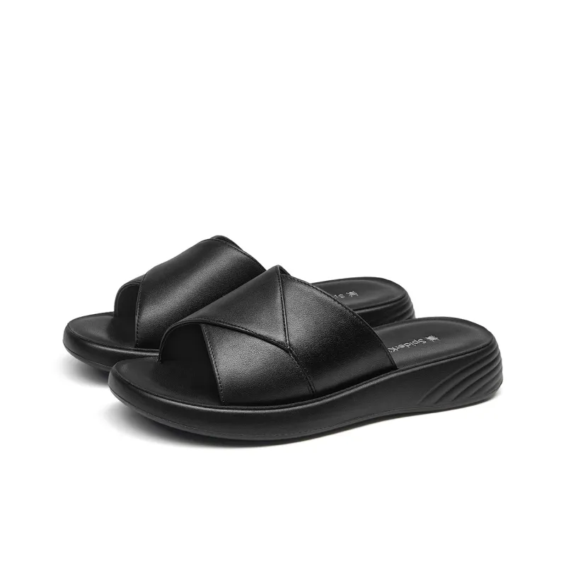 Spider King PU Polyurethane Slip Resistant Slide Slippers Women's Ecru-8