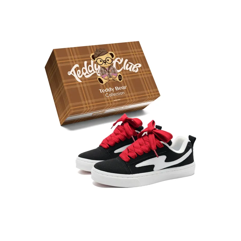 Teddy Bear Collection Slip Resistant Shock Absorbers With Abrasion Resistant Properties Low Top Skateboard Shoes Unisex-38