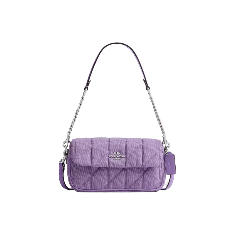 COACH Hailey Denim Crossbody Bag, Shoulder Bag Mini Women's Purple-0