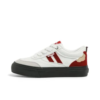 HUANQIU Abrasion Resistant, Lightweight, And Breathable Low Top Skateboard Shoes Women's Red