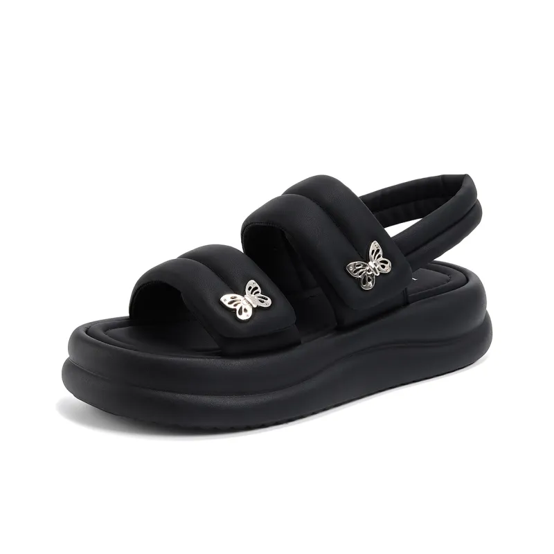 La Chapelle Beach Sandals Women's Black-1