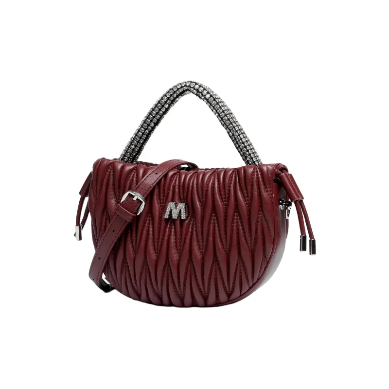 Mulinsen PU Crossbody One Shoulder Handbag Women's Red/Black-1
