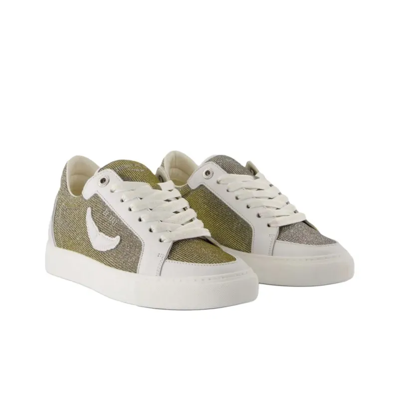 Zadig & Voltaire Fly On Low Top Skateboard Shoes Women's Silver White-2