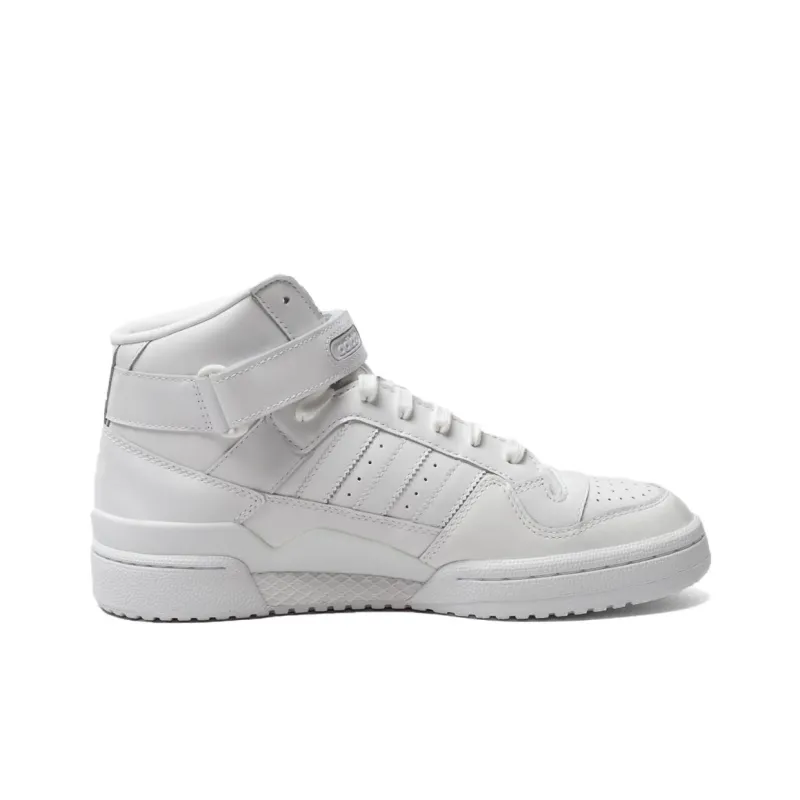 Adidas Originals FORUM Abrasion Resistant Mid Top Skateboard Shoes Unisex White-1