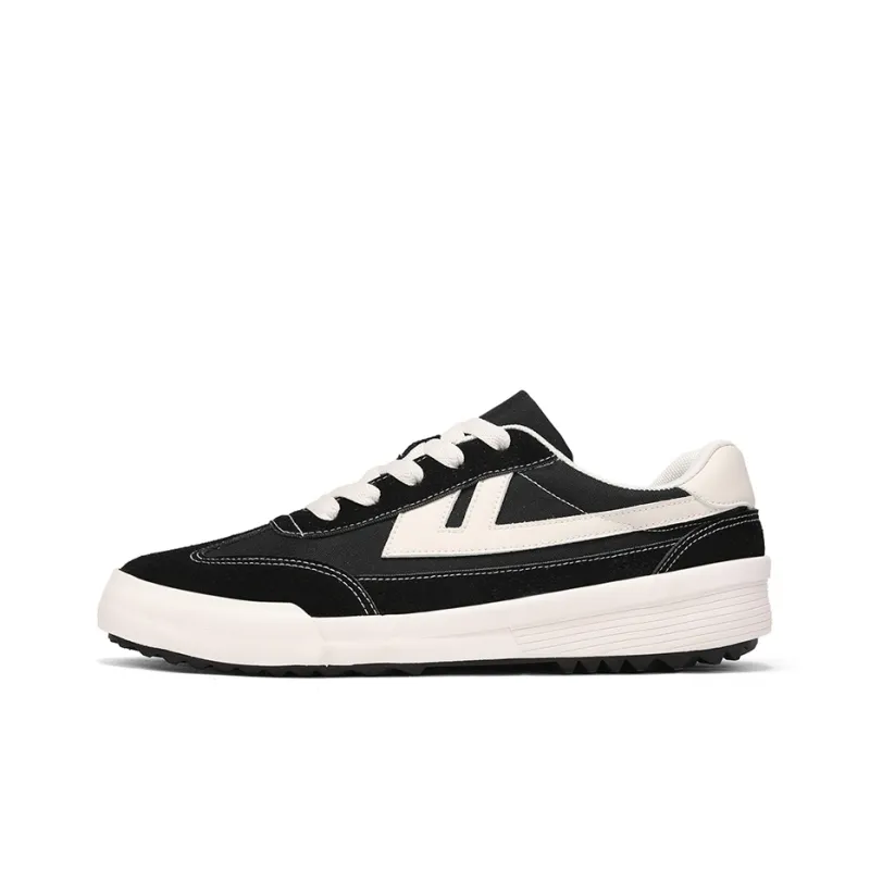Warrior Low Top Canvas Shoes Men's Black/Beige-1