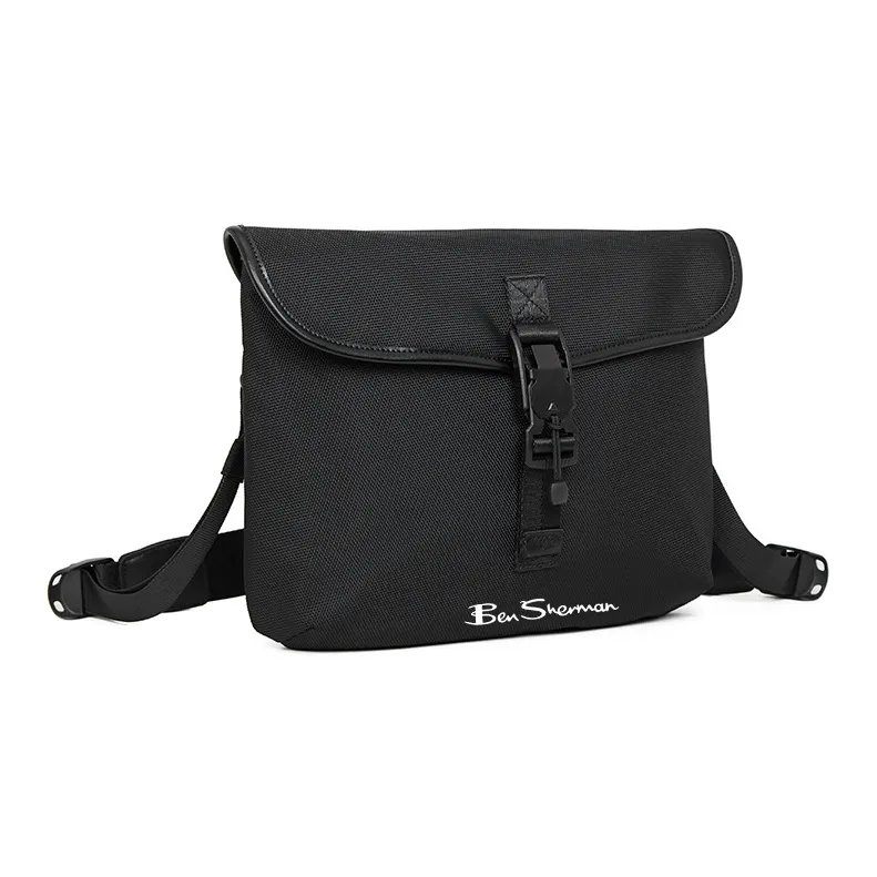 BEN SHERMAN Oxford Messenger Bag, Shoulder Bag Unisex Black-2
