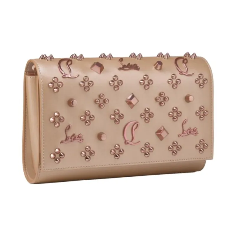 CL Pearlescent Nappa Leather Clutch, Crossbody Bag, Shoulder Bag Women's Nude-1