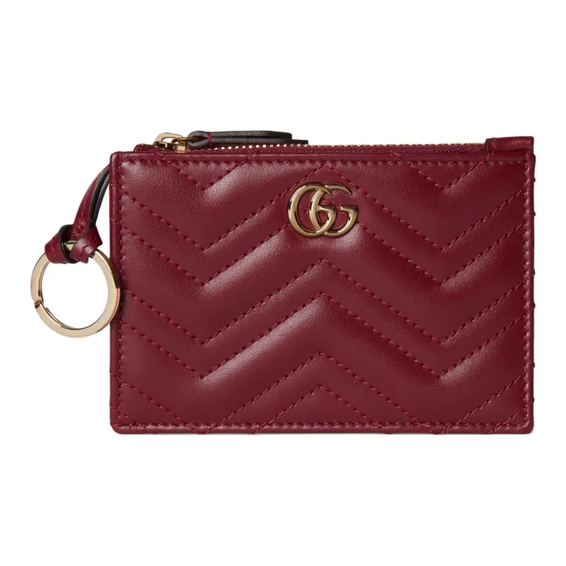 GUCCI GG Marmont Leather Key Pouch Women's Red-1