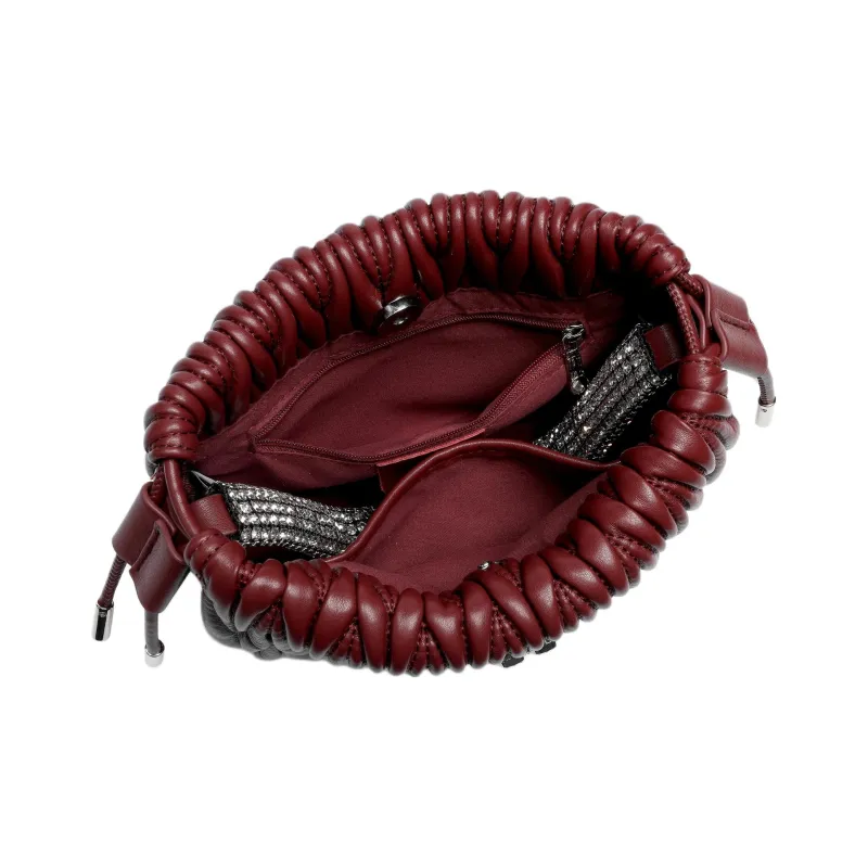 Mulinsen PU Crossbody One Shoulder Handbag Women's Red/Black-5