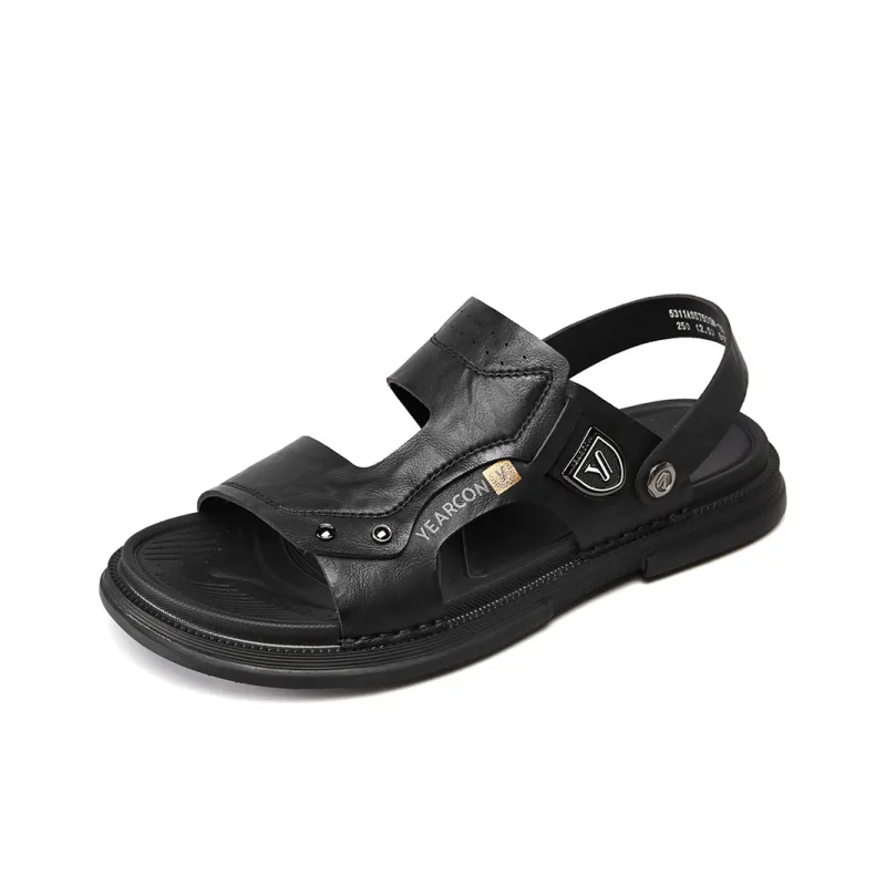 YEARCON Beach Sandals Men Khaki, Gray-5