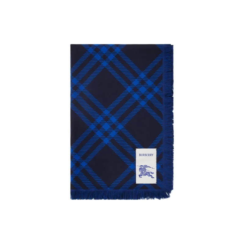 Burberry Wool Silk Knit Scarves Women's Blue-1
