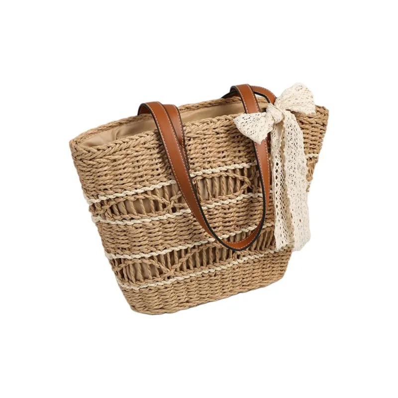 C°BANNER Fabric Tote Bag, Shoulder Bag Medium Size Women's Ecru/Khaki-9
