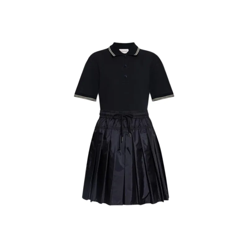 Moncler Short Sleeved Dress Women's Marine Blue-0