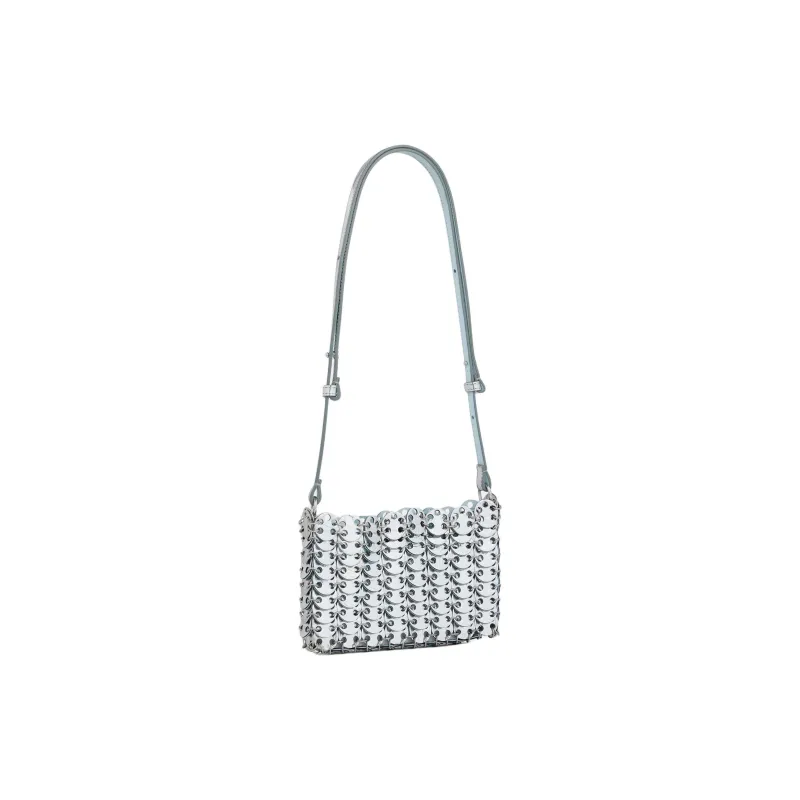 Paco Rabanne Cow Leather Shoulder Bag Mini Women's Silver & Blue-1