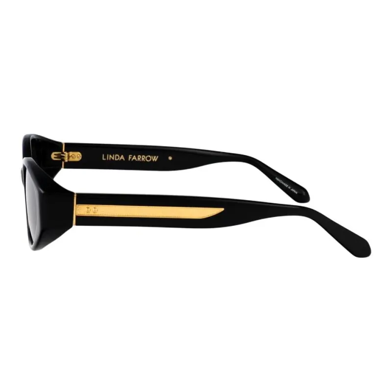 Linda Farrow Acetate Oval Sunglasses Women's Black-1