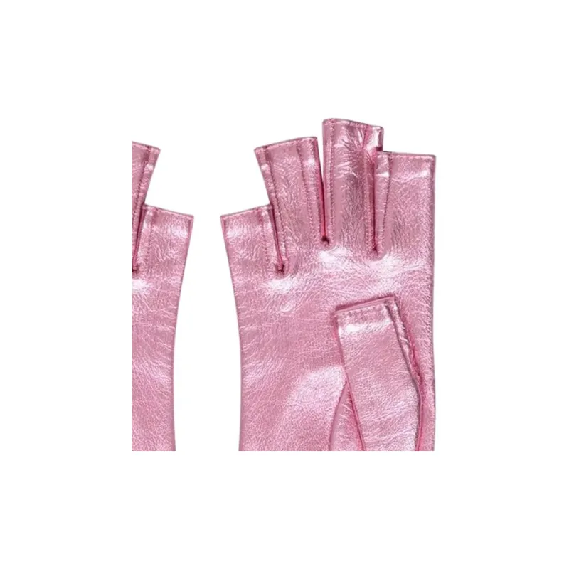 GUCCI Leather Gloves Women's Pink-2