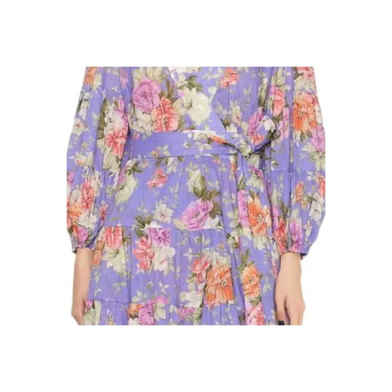 Zimmermann SS22 Long Sleeved Dress Women's Purple-4