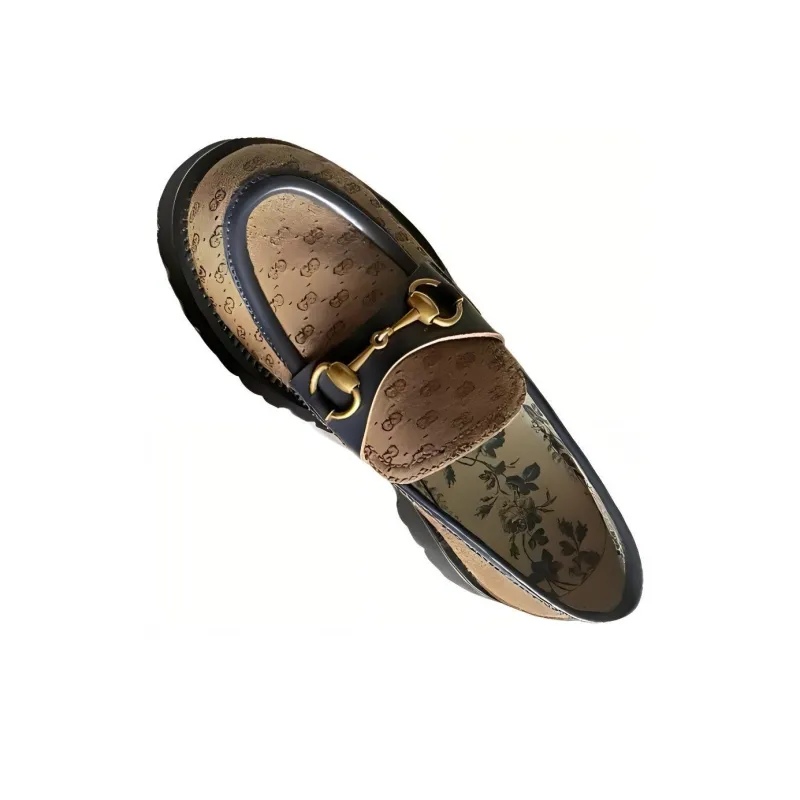 GUCCI Horsebit Casual Single Shoes Women's Brown-1