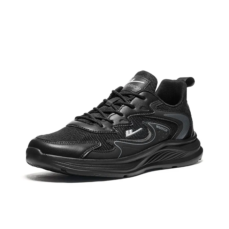 Warrior Wear resistant, Lightweight, Breathable, And Non slip. Low Top Casual Running Shoes Men's Black-1