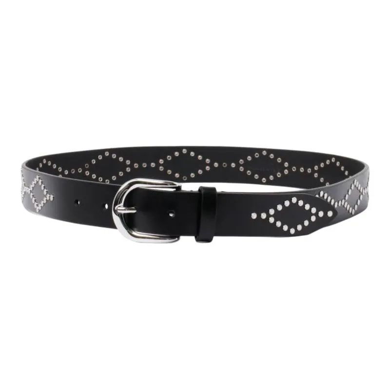 ISABEL MARANT ETOILE Leather Belts Women's Black Width 3CM-0