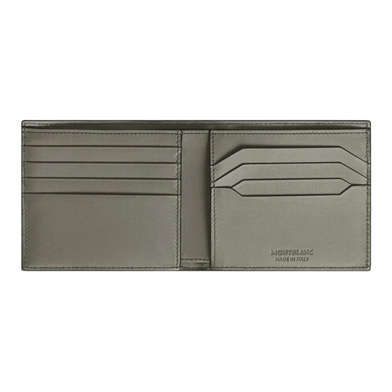 MONTBLANC Grain Cow Leather Wallet Men's Earth Gray-3