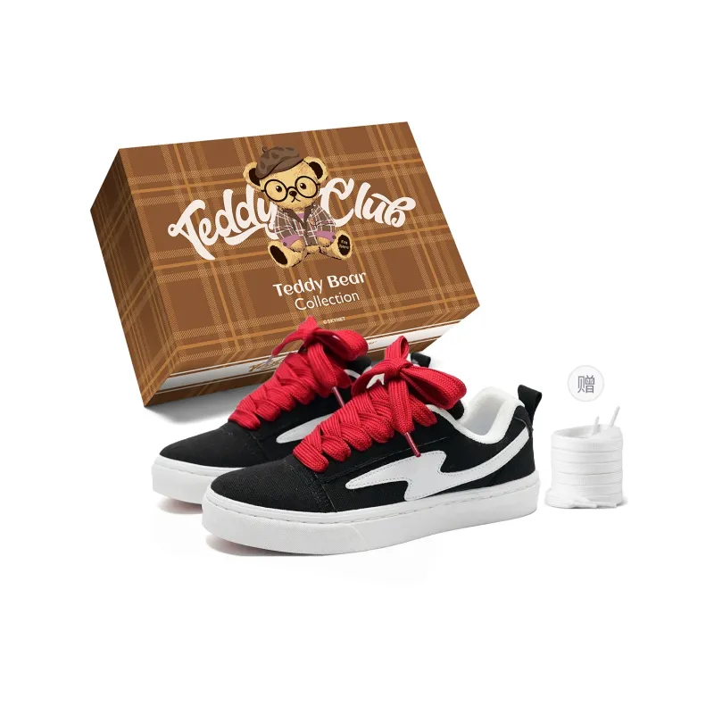 Teddy Bear Collection Slip Resistant Shock Absorbers With Abrasion Resistant Properties Low Top Skateboard Shoes Unisex-31