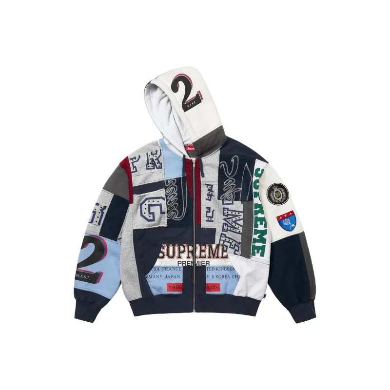 Supreme Patchwork Zip Up Hooded Sweatshirt SS25-2