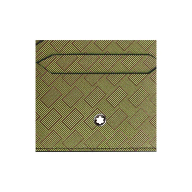 MONTBLANC Full Grain Cow Leather Card Holder Unisex Green & Black Currant-3