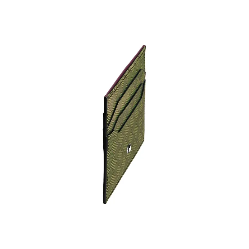 MONTBLANC Full Grain Cow Leather Card Holder Unisex Green & Black Currant-1